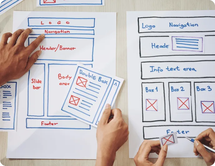 Website wireframe and design creation process