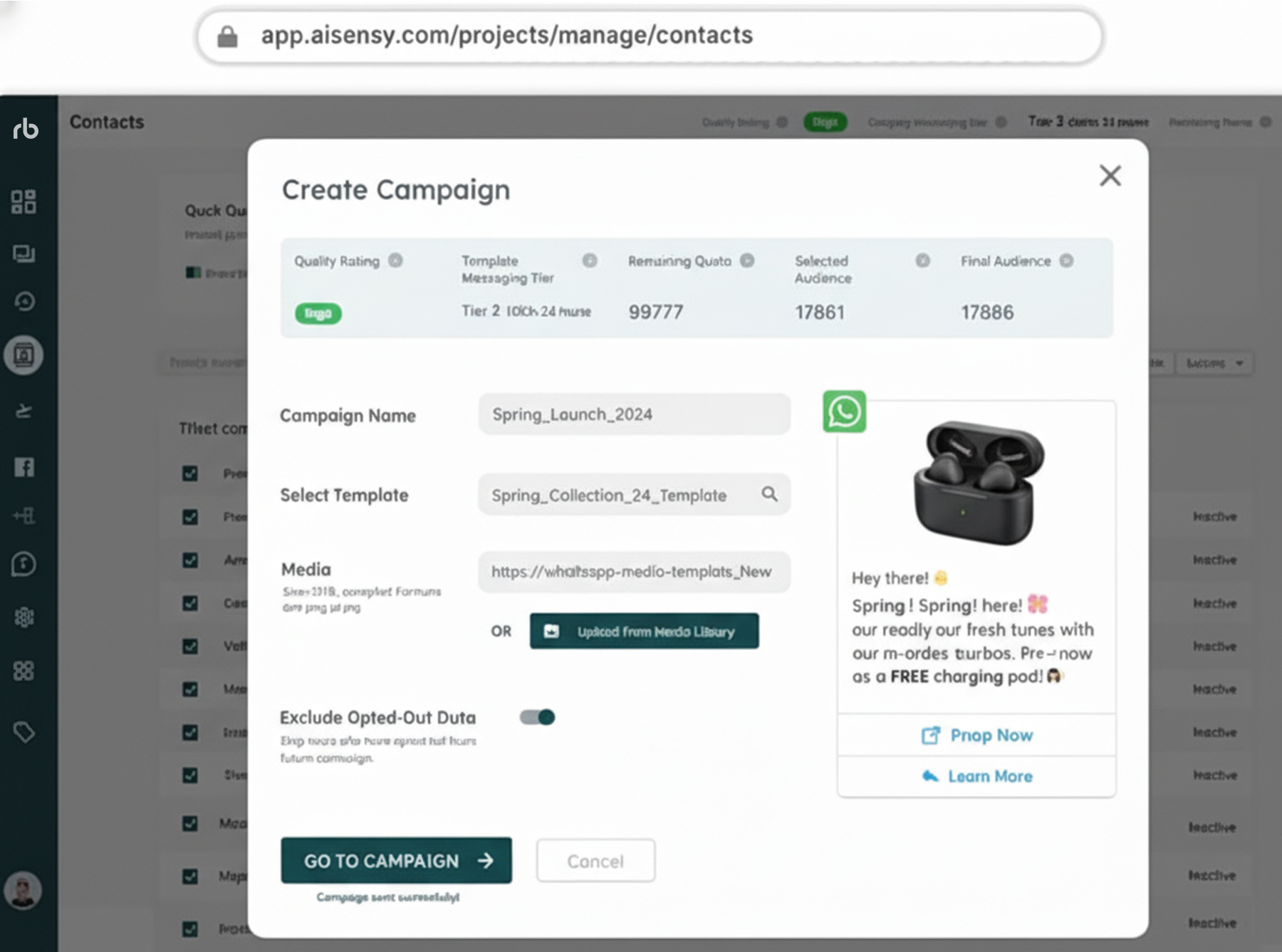 Payment Message Screenshot