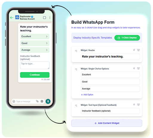 Build WhatsApp forms in as easy as 3 clicks