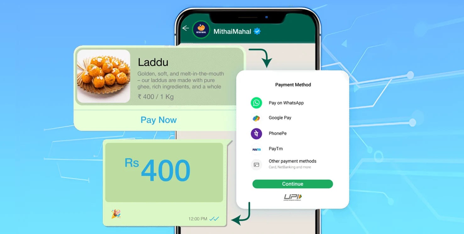 WhatsApp payment processed successfully