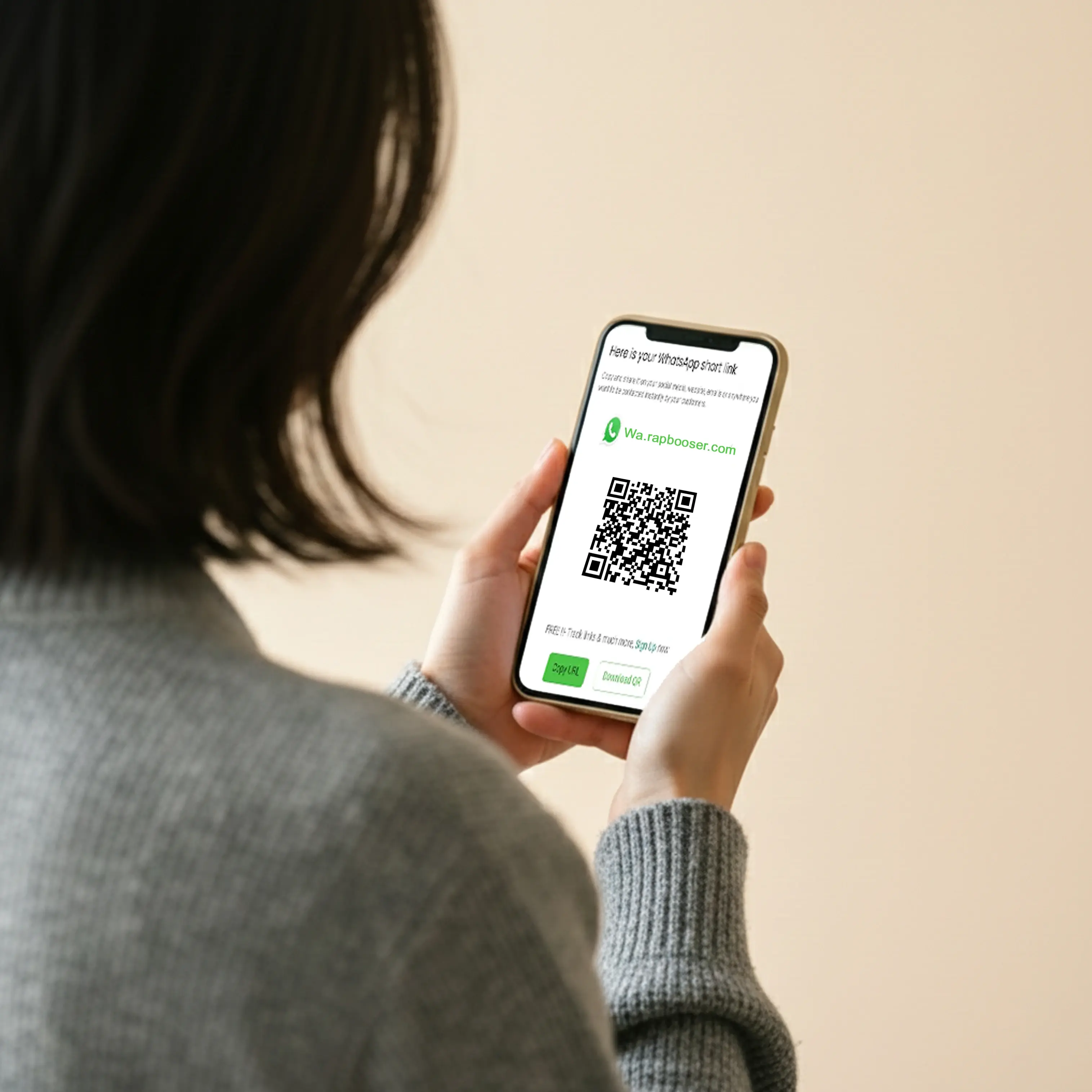 Person scanning a QR code with their phone